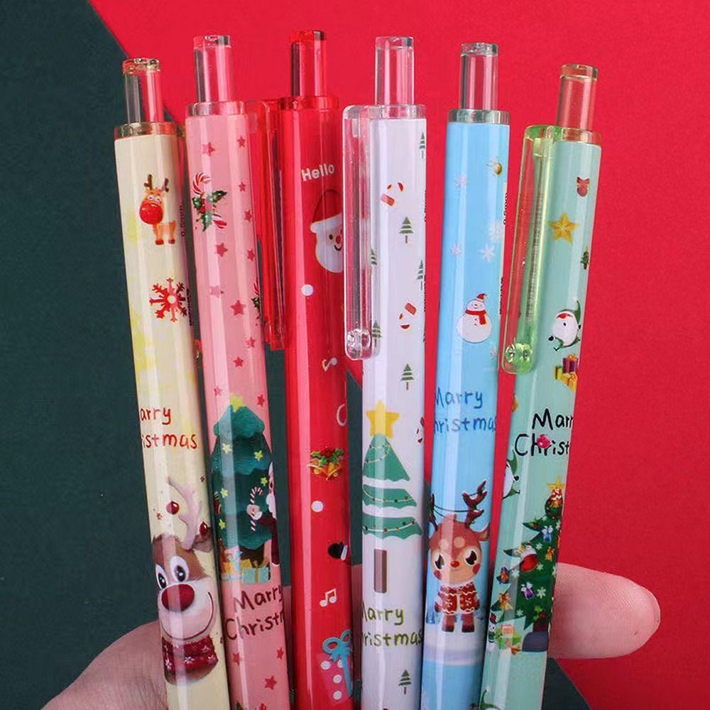 LANFY Natal Random Box Pen Gadis Lucu Pena Tinta Alat Tulis Set Squeeze Pen Hadiah Natal Siswa