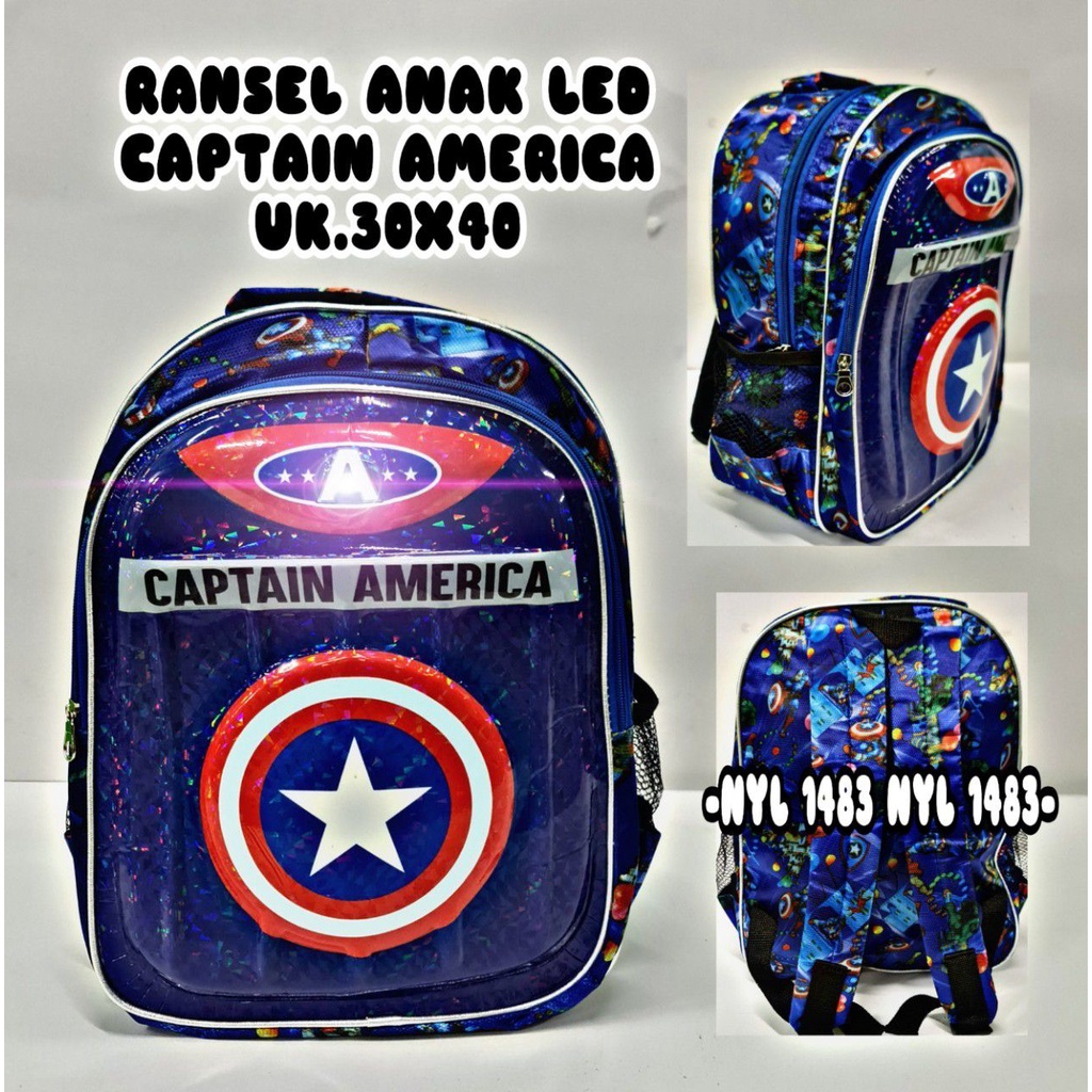TS - RANSEL LED SD 4D - IMPORT BEST QUALITY RANSEL SHIELD BOBOIBOY / SUPERHERO / SQ GAME TAS RANSEL FF NYALA - RANSEL