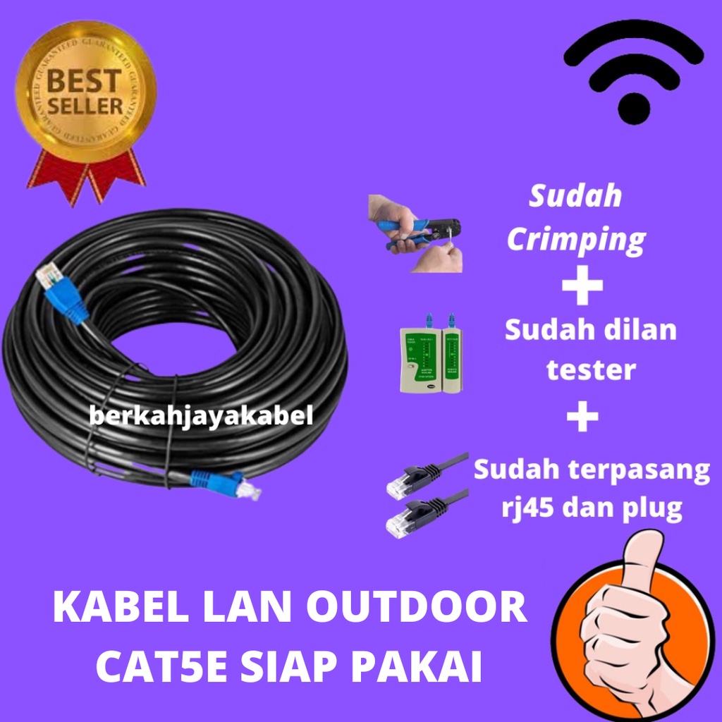 KABEL LAN OUTDOOR CAT5E 50 METER SIAP PAKAI