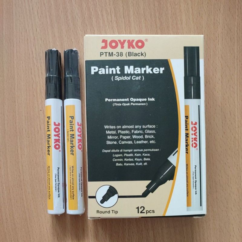 

Spidol Cat Permanet Hitam Joyko PTM-38 BLACK Paint Marker Color