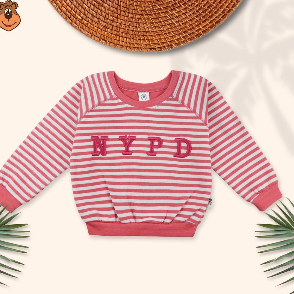 "RE.31Oc22ν" Baju Anak Laki-laki Sweater Anak Winter Collection NYPD Stripe 6 bulan - 12 tahun