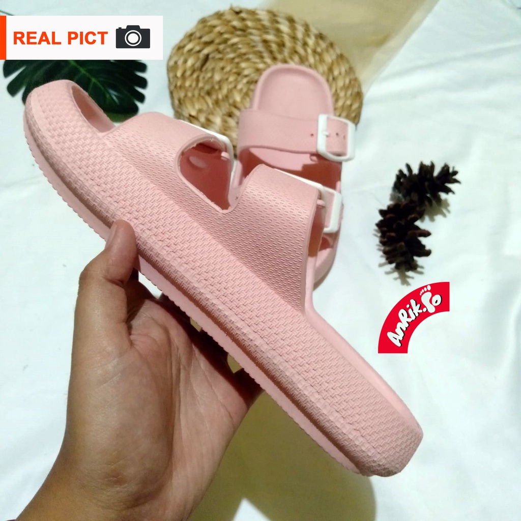 SANDAL WANITA CEWEK SELOP SLIP ON GESPER KOREA KOREAN STYLE EMPUK SANTAI RUMAH RUMAHAN ANTI SELIP AWET | SENDAL GESPER CEWE