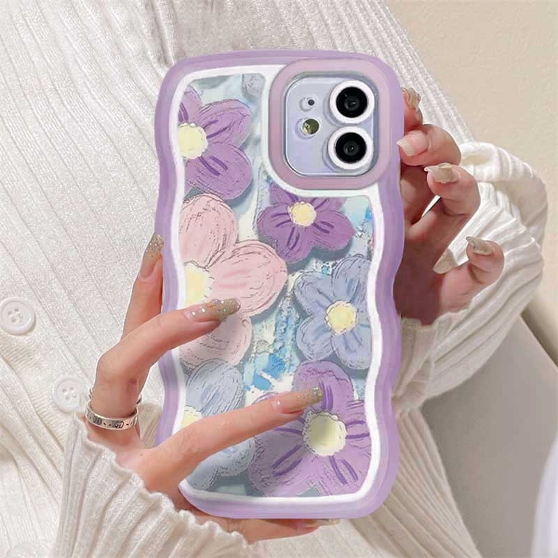 Casing TPU VIVO Y16 Y22 Y35 Y33S Y21T Y21S Y33S Y11 Y12 Y15 Y17 Y12S Y12A Y15S Y15A Y20S Y19 Y91C Y50 Dx30 Motif Lukisan Bunga