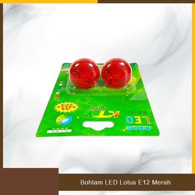 Bohlam LED Lampu Sembahyang Merah E 12 Sepasang