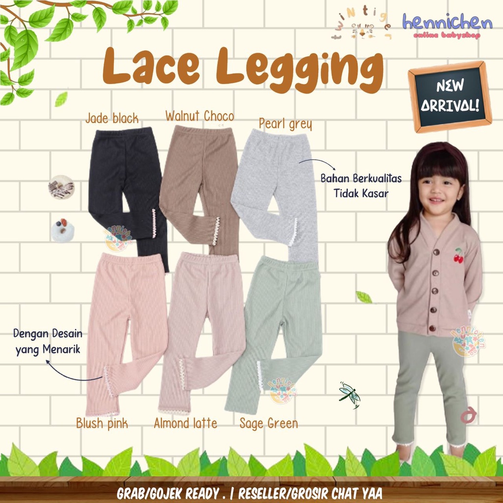 TWIN TIGER LACE LEGGING LEGGING CELANA PANJANG ANAK BAWAHAN ANAK 6 BULAN - 3 TAHUN