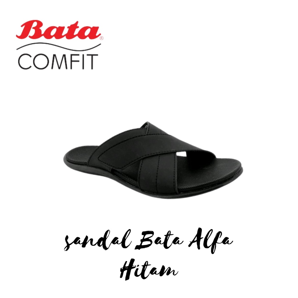 Sandal Bata Pria Alfa Hitam