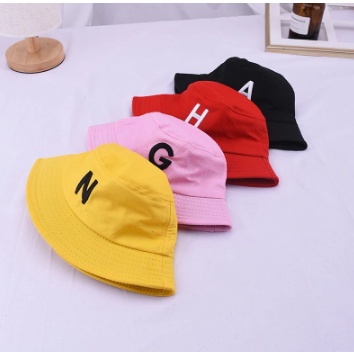 Inisial Nama A-Z Topi Bucket Hat Anak Dan Dewasa Polos  inisial nama suka suka