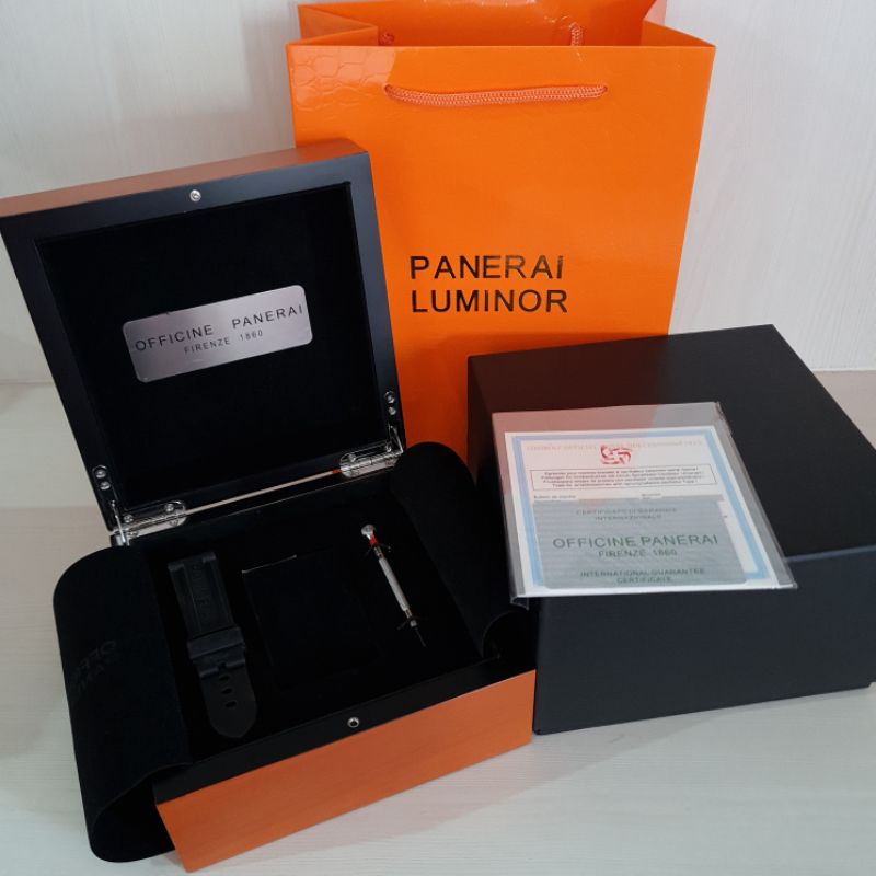 Kotak box jam tangan merk PANERAI LUMINOR free Strap Rubber & Obeng Watch model Original fullset