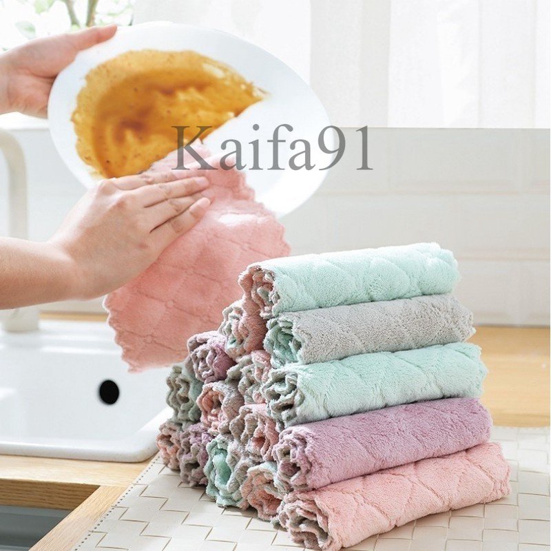 Kain Lap Microfiber Cuci Piring Anti Minyak Lap Perlengkapan Dapur Lap Tangan Lap Serbaguna