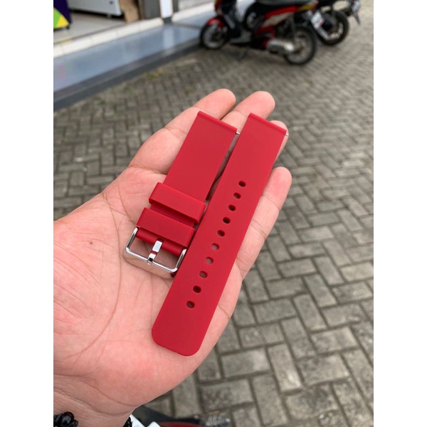 Strap Tali Jam Tangan silikon lembut maroon 22mm smartwatch