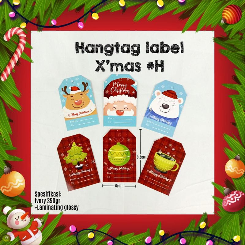 HANGTANG LABEL XMAS ISI 20 PCS / LABEL HANGTANG MERRY CHRISTMAS