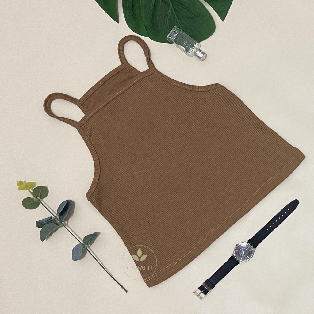 CAVALU Basic Tanktop Tali Knit Tank Top Rajut Crop Tank Top 097