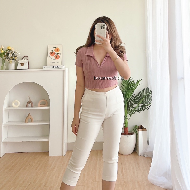 Aurelia Top - Atasan Basic Crop Top Wanita Knit Premium 6344