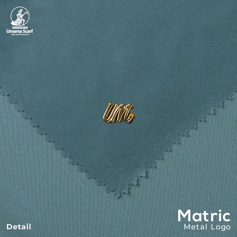 SEGIEMPAT MATRIC METAL LOGO UMAMA SCARF / SQUARE POLOS VOAL MURAH PLAT BESI