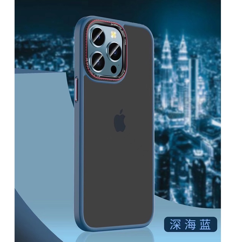 CASE For iPhone 14 Pro Max Matte High Quality Anti-Fingerprint For Case iPhone 14 13 12 Pro Max Hard Shell Metal Camera large hole + Metal Button Dark purple, dark green, dark blue, pink, black, light blue Case Phone