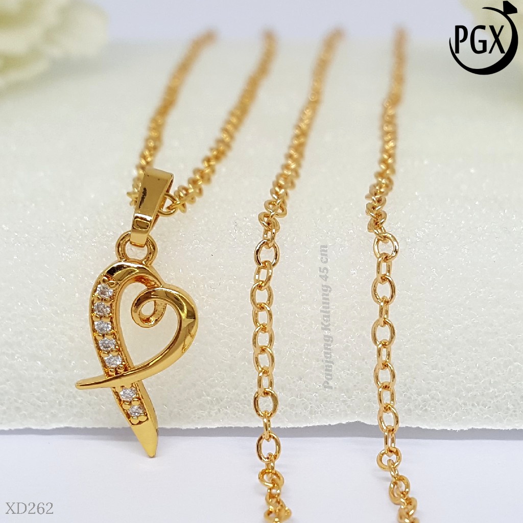 PGX Kalung Wanita Xuping Aksesoris Fashion Perhiasan Lapis Emas XD262