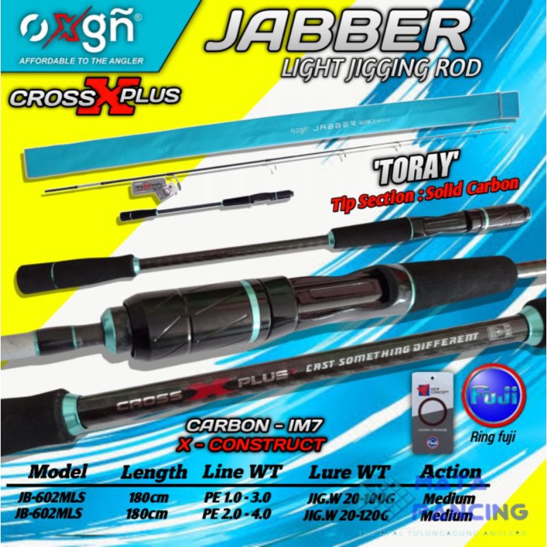 Joran Oxgn Jabber jigging 602 JB-602MLS pe 1-3 pe 2-4 solid carbon