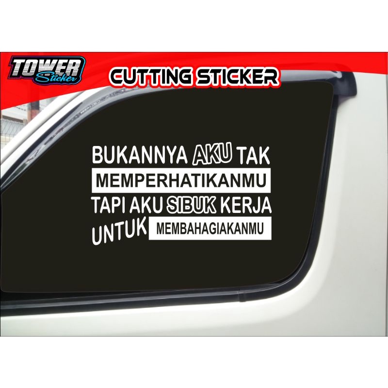 sticker cutting kaca samping mobil pick up grandmax truck stiker kata kata mobil