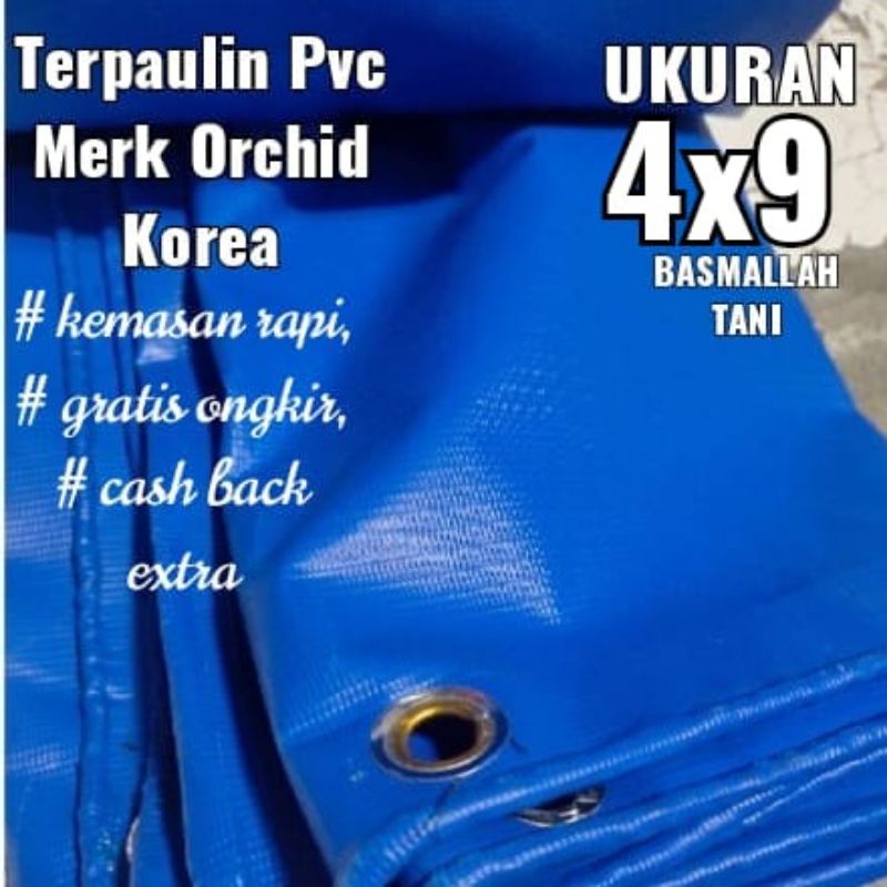 Terpaulin Pvc Merk Orchid Korea Ukuran 4x9 meter