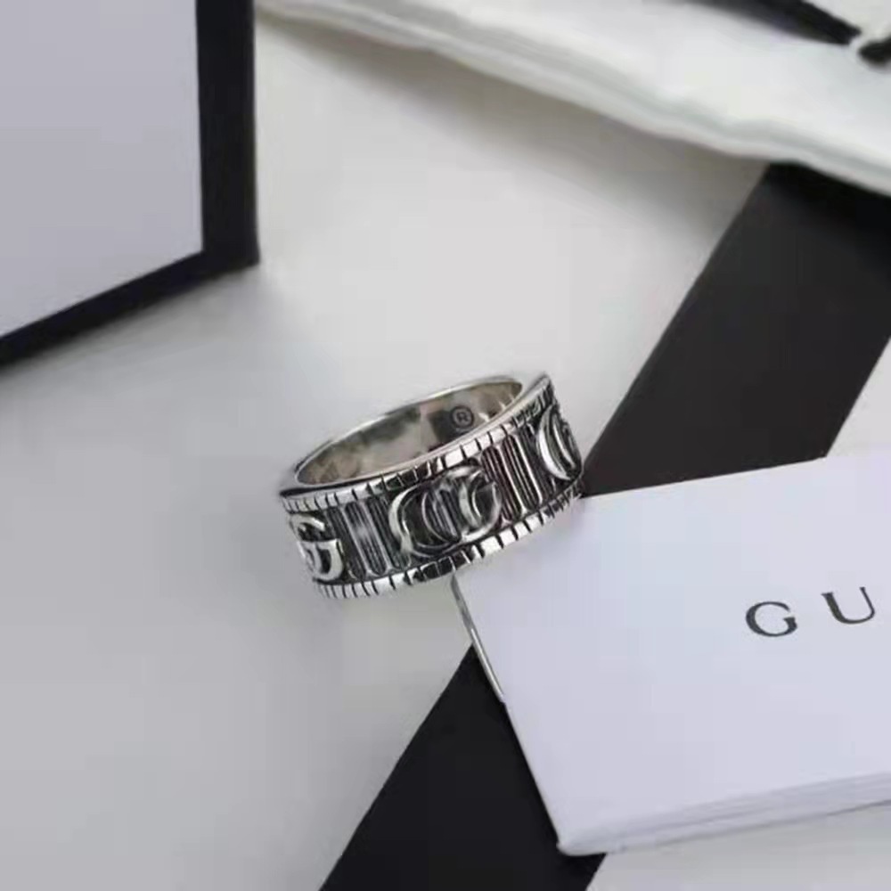 Cincin Desain Double G Gaya Retro Untuk Pria Dan Wanita