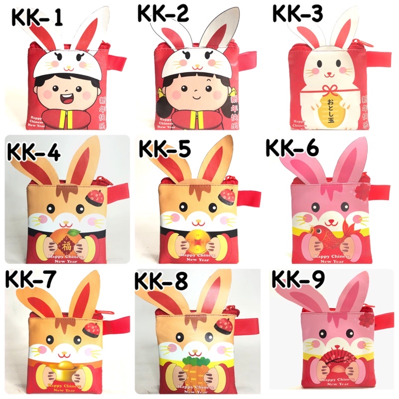 Dompet Angpao Imlek Tahun 2023 Lucu Kelinci Rabbit Bunny Boy Girl Cicik Koko Cici Dewa Uang 3D Random Campur Mix Pesan Disini