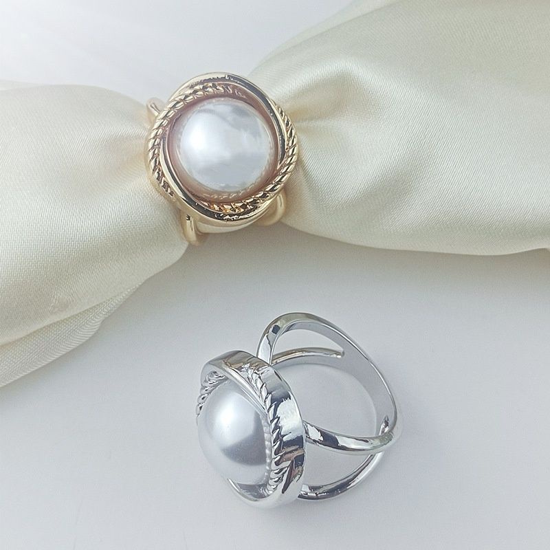 B24 ring jilbab mata &amp; pearl silver &amp; gold_ring hijab