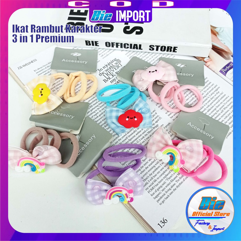 Ikat Rambut Anak 3 in 1 Premium Impor Best Seller