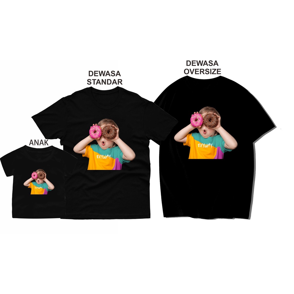 Kaos Keluarga Anak Ibu Ayah Oversize DONAT BOY