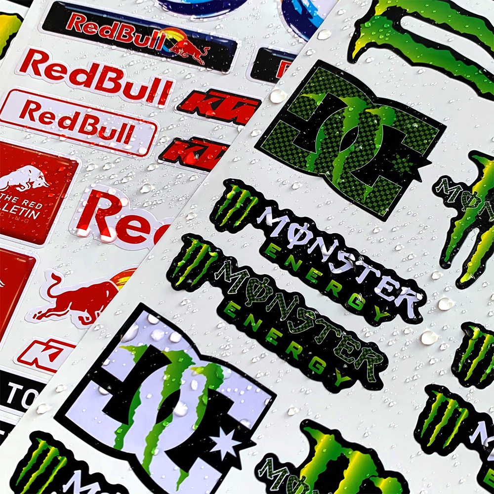 Stiker Film Anti Air Motif Monster Energy Untuk Helm Motor vespa