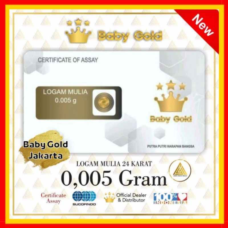 Baby Gold Emas Mini 0,005 gram Logam Mulia 24 Karat || ASENDO