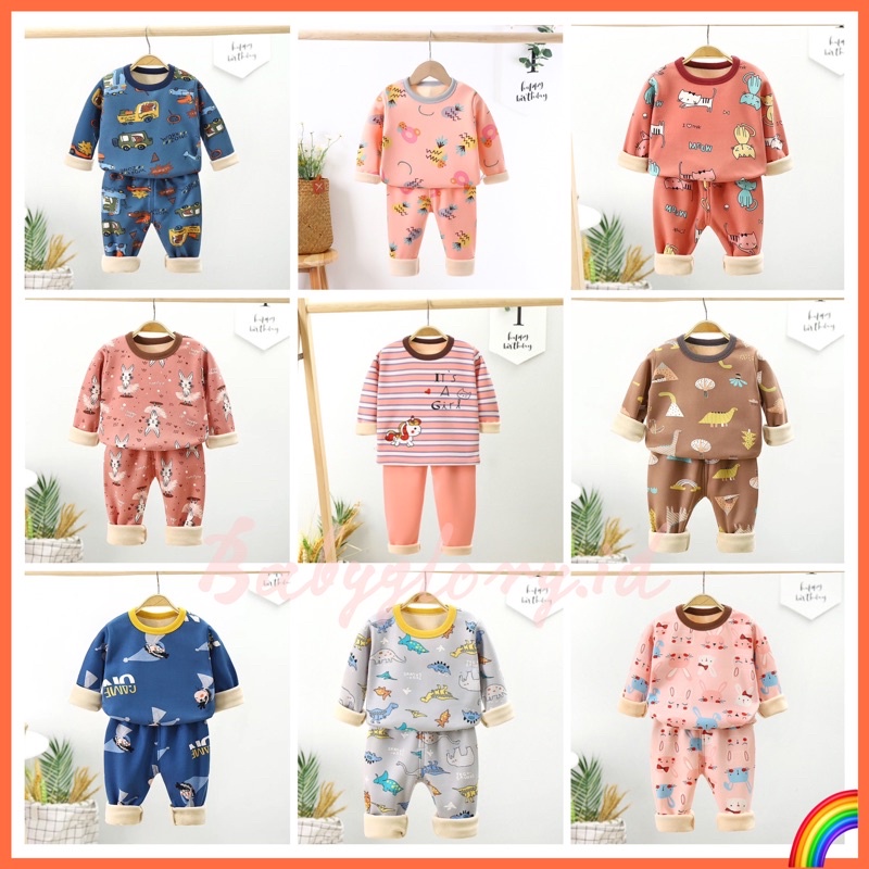 Setelan Lengan Panjang Premium Anak Laki Laki Perempuan Import / Setelan Piyama Anak Import / Baju Tidur Anak