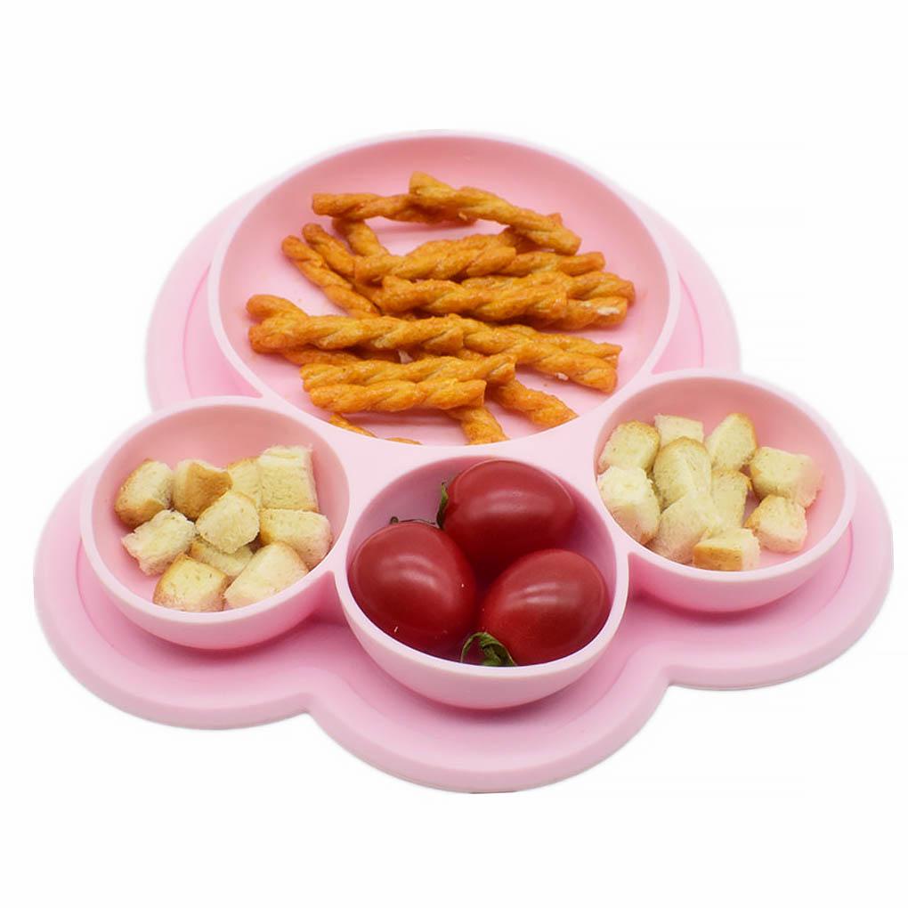 Piring Makan Untuk Anak Makan Makanan Silikon Buah Buahan Divided Dish Bowl Paw