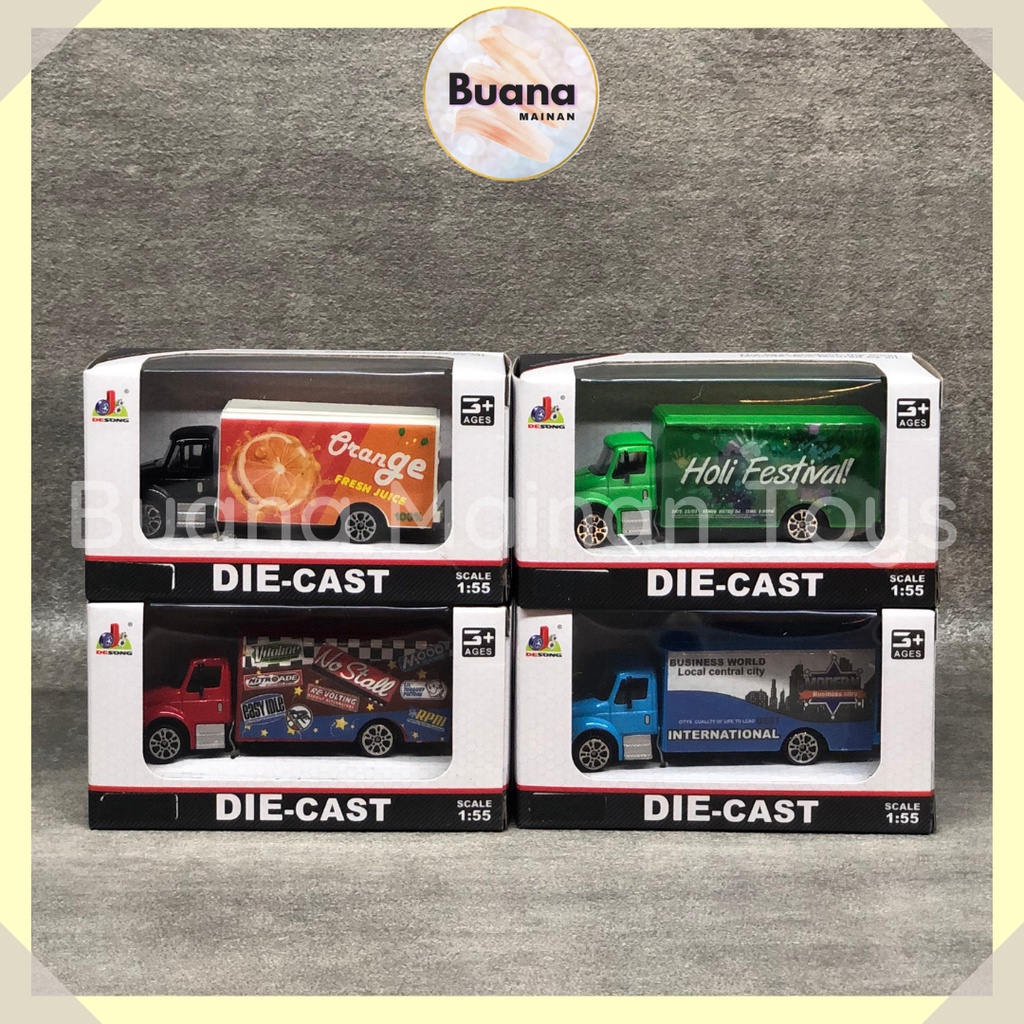 DIECAST DESONG MINI TRUCK CARRIER 1:55 MAINAN MOBIL ANAK COWO CEWE DS029