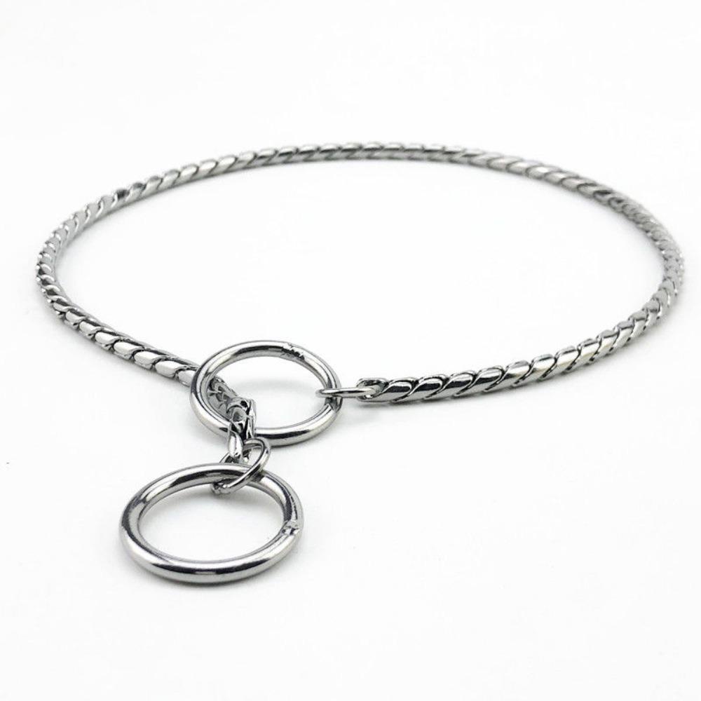 TOP Pet Pincher Chain Untuk Anjing Kecil Sedang Besar Pet Show Collar Metal Choke Snake Chain
