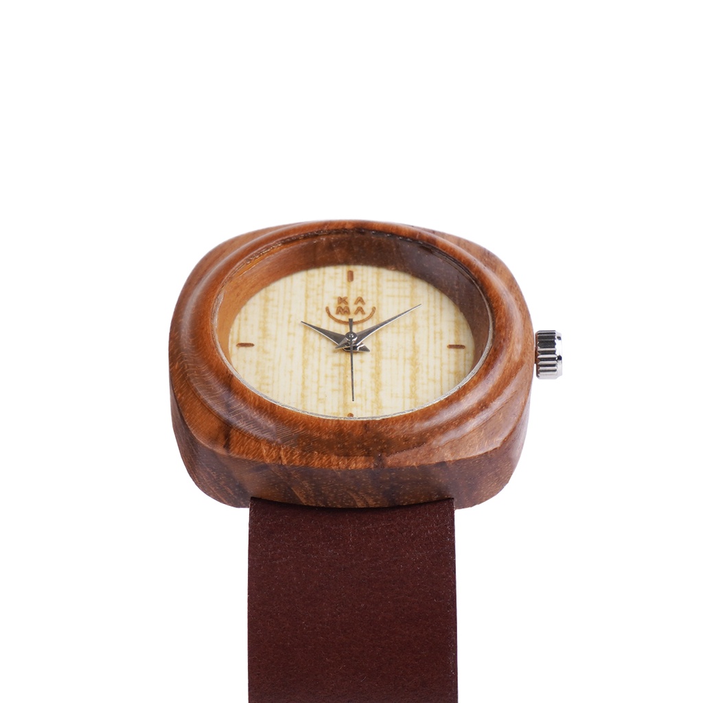 Kama Watch 2.0 Jam Tangan Kayu Jati Dial Putih