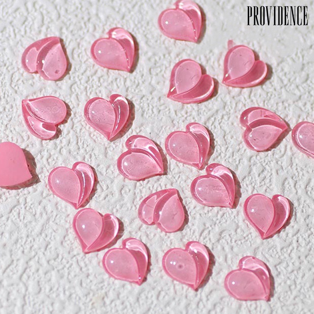 20pcs / Pak Charms Kuku Bentuk Hati Batu Kristal Imitasi Multifungsi Bahan Resin Untuk Dekorasi Wanita
