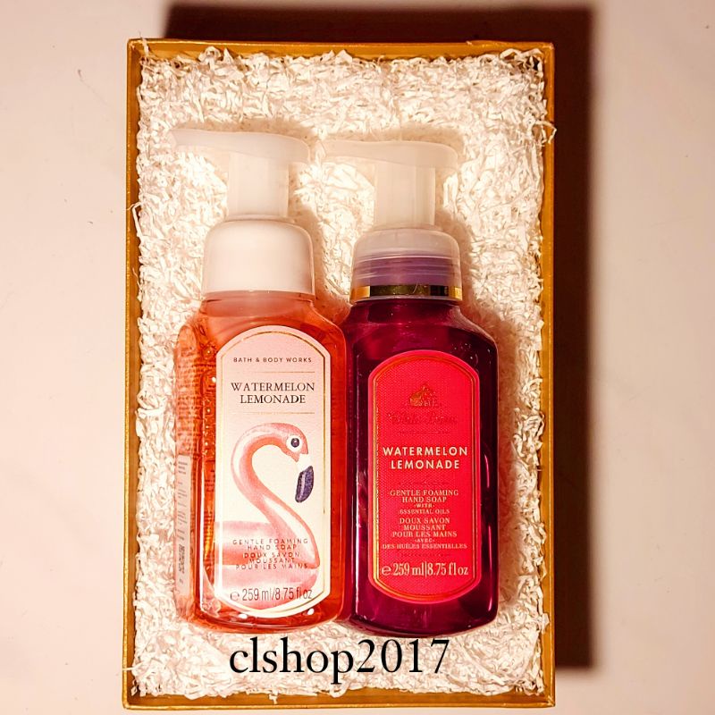 BBW WATERMELON LEMONADE GENTLE FOAMING HAND SOAP GIFT SET PAKET BATH &amp; BODY WORKS