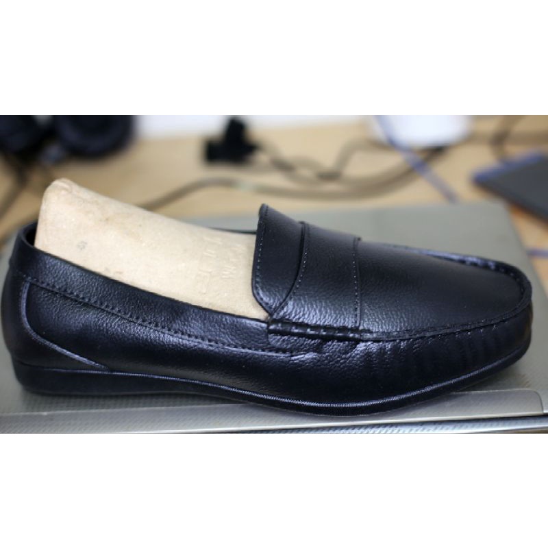 Sepatu slip on pria karet sepatu kerja pantofel sepatu kerja kantor