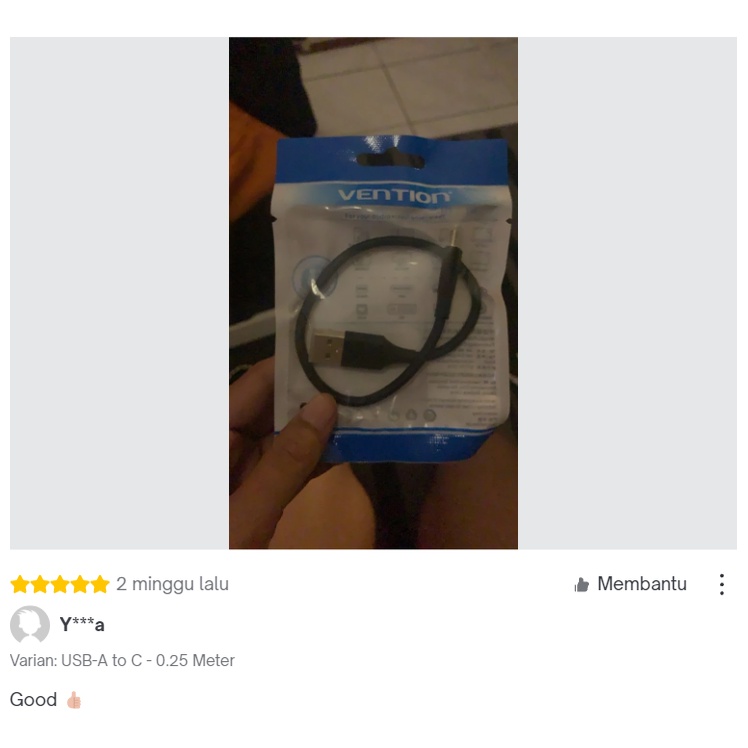 Vention Kabel Data USB A to Type C Braided 3A Fast Quick Super Charge