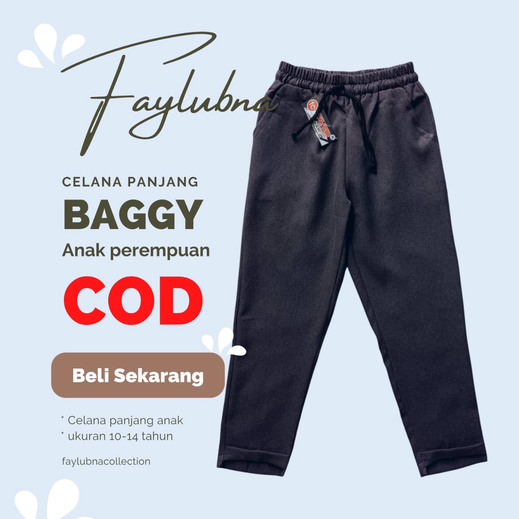 Baggy Pants kids 6-13 Year / Celana Panjang Anak Perempuan / Baggy Tanggung