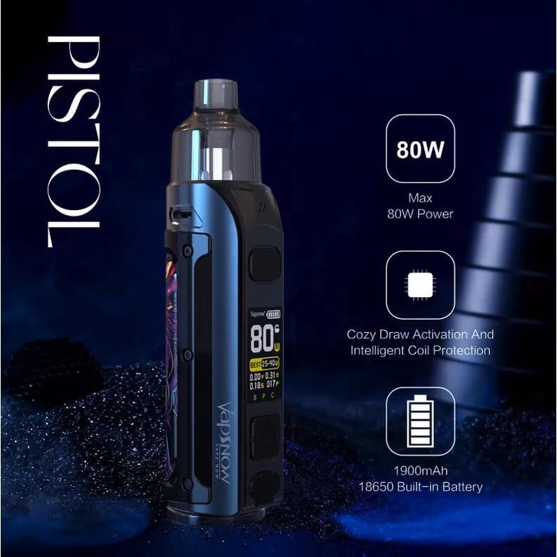 VAPOOOR PISTOOL PRO 80W BY VAPSNOWW POOD KIT ORIGINAL MURAH