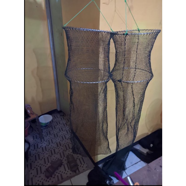 jaring korang koja wadah ikan ukuran panjang 80cm Bahan PE kualitas bagus dengan model ring 2 diatas