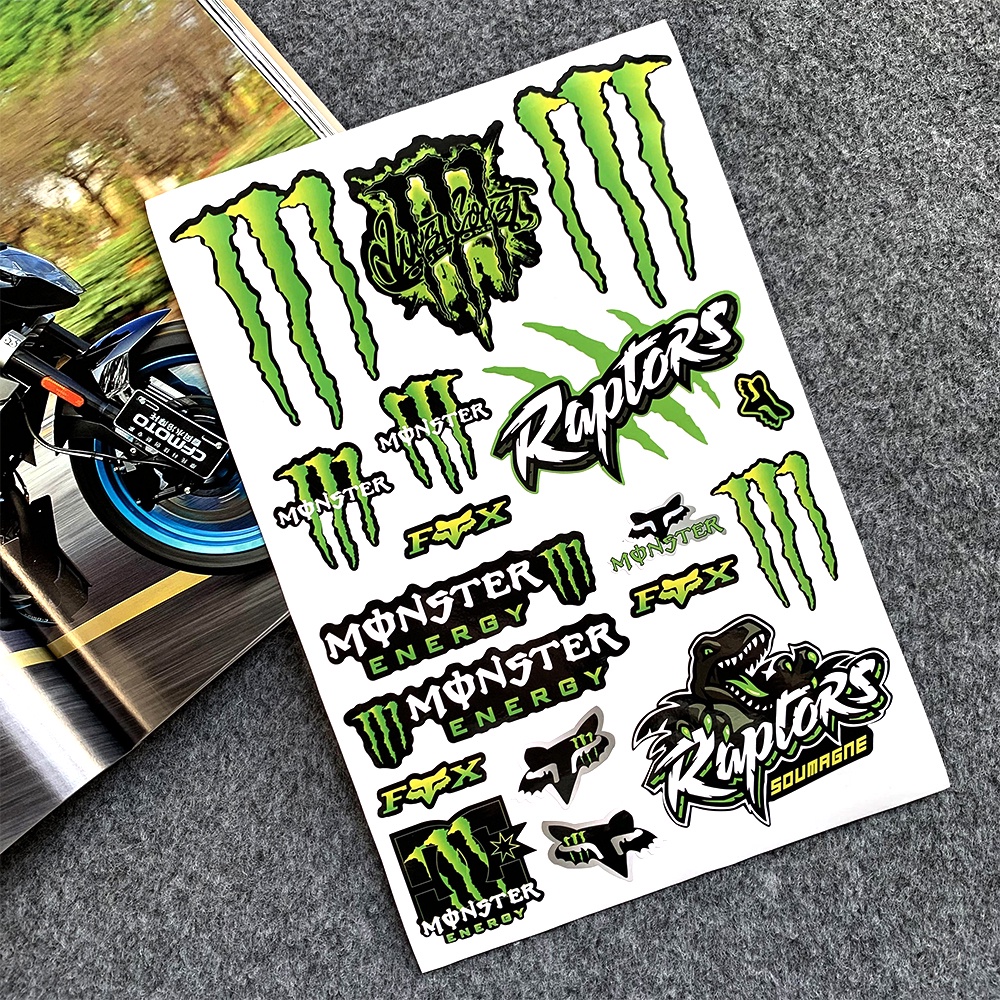 Stiker Film Anti Air Motif Monster Energy Untuk Helm Motor vespa