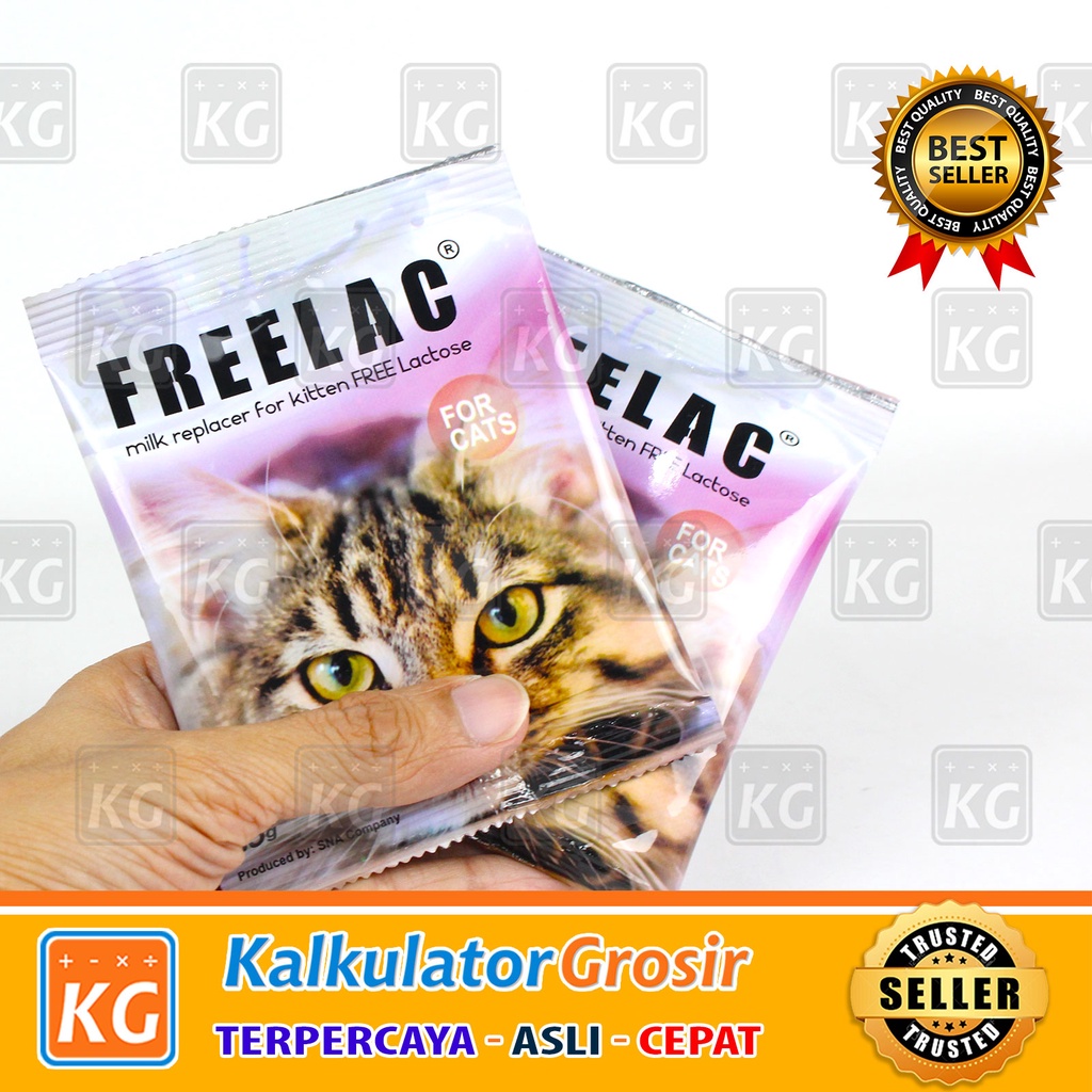Susu Kucing Alergi FREELAC Bebas Laktosa Milk Sachet 35gr Kitten Baby Cat 35 gram Non Growssy