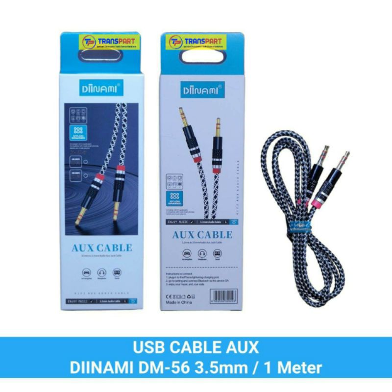 Usb Cable Aux / Kabel Aux DIINAMI DM-56 3.5mm / 1 Meter