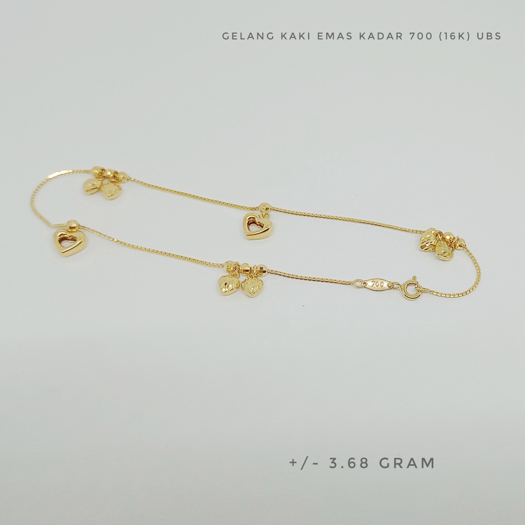 Gelang Kaki Emas UBS Kadar 700 (16K) Estimasi Berat 3.68 gram