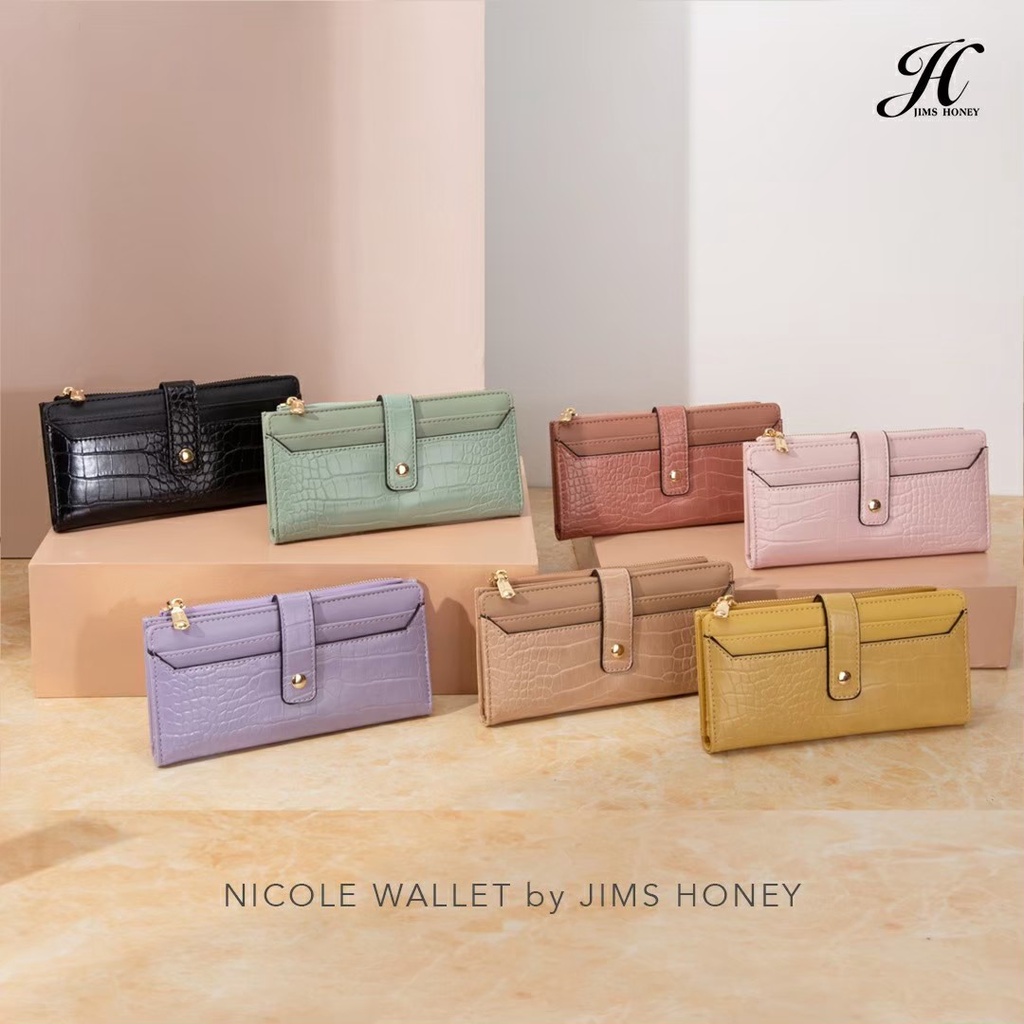 Jims Honey - NICOLE Wallet - Dompet Lipat Panjang Croco Wanita