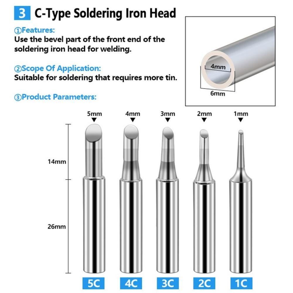 Solighter 17pcs/set Soldering Iron Tips Kepala Las Listrik Kepala Las Satu Kata Awalan Bebas Timah