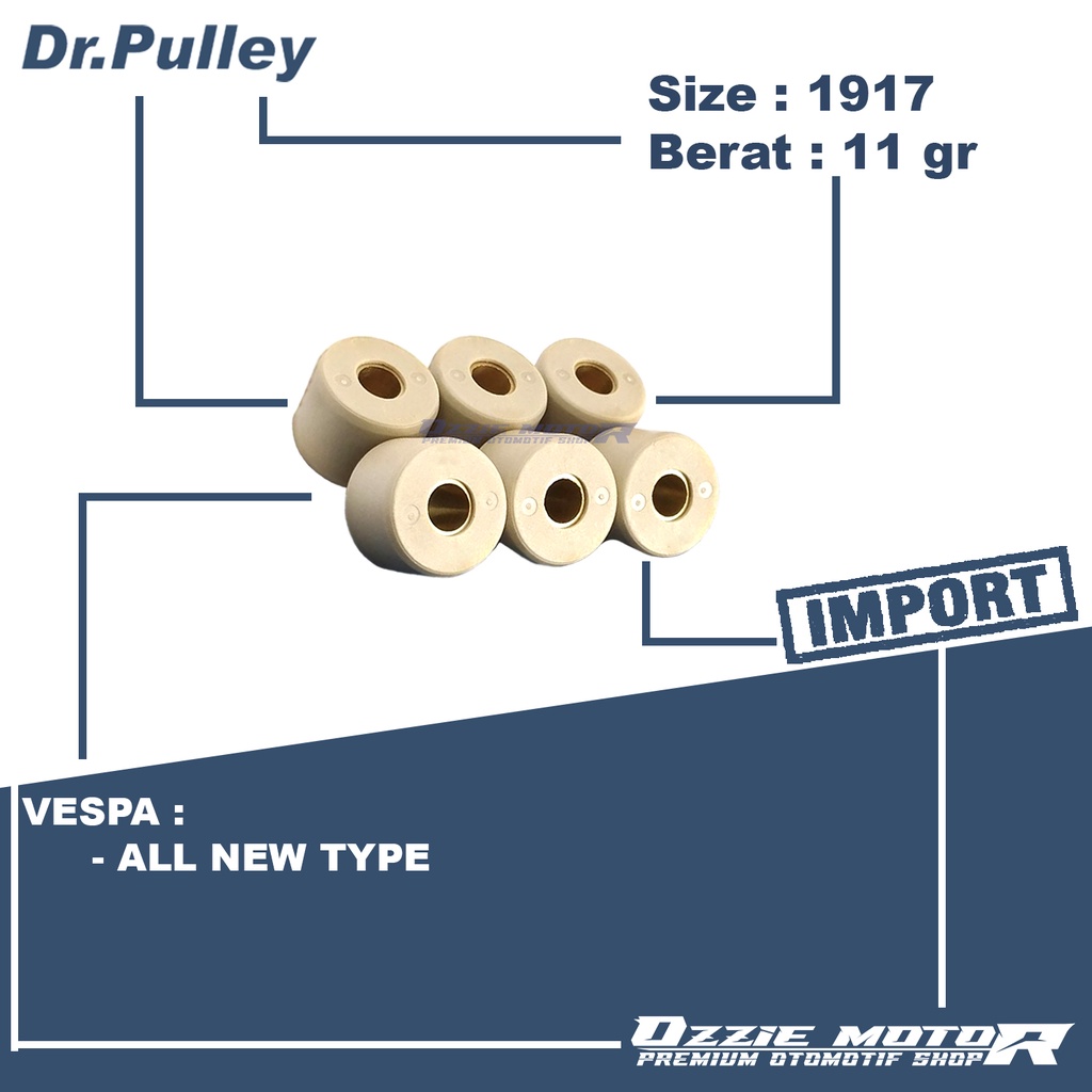 DR PULLEY 1917 ROLLER VESPA MATIC LX 125/150 SPRINT 3V 9gr s/d 15,5gr