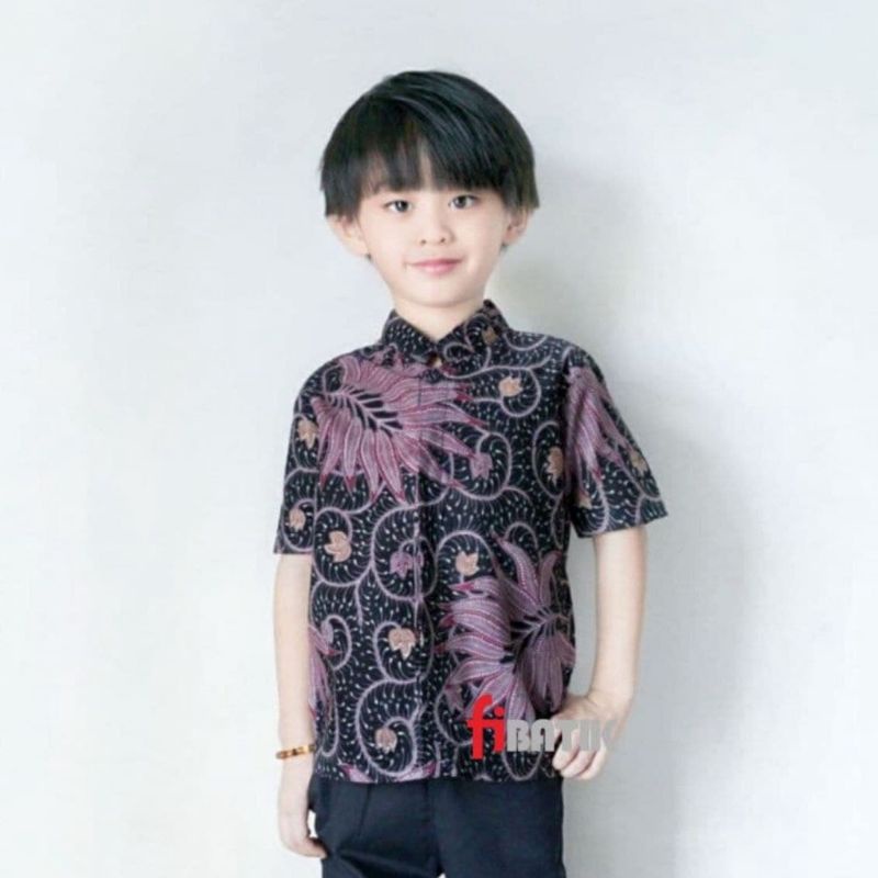 BatikWeyrisfashion | Batik Anak Laki-laki Lengan Pendek | Hem Batik Anak Usia 3 - 12 Tahun | Batik Kids | Batik Anak Pendek Size S M L XL XXL